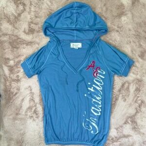 Y2K American Eagle hooded T, springbreak